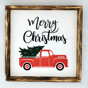 Merry Christmas - Side Red Truck